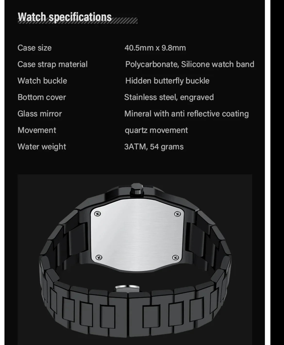 BLACK ARABIC DIAL WATCH