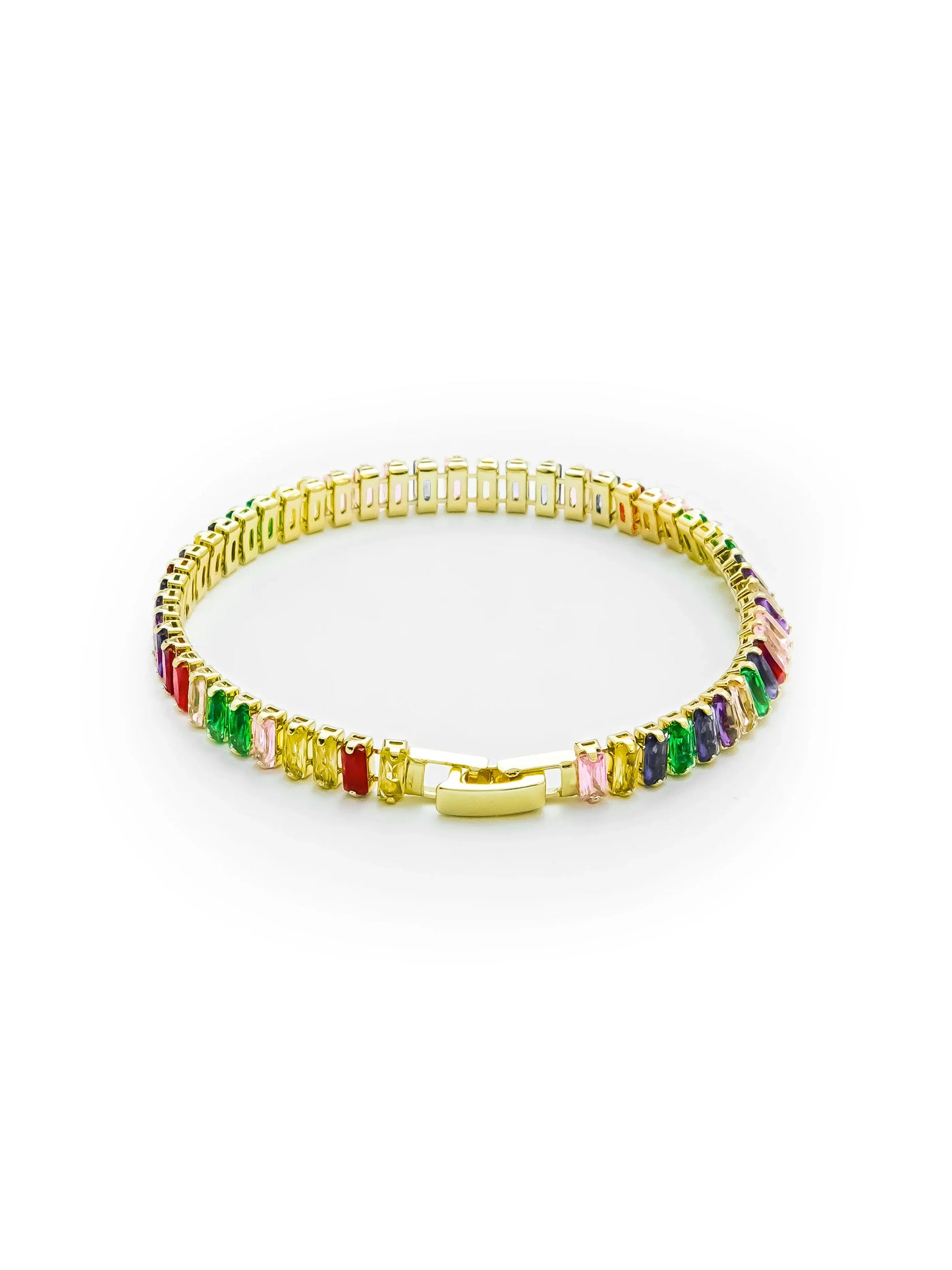 MULTI COLOUR BAGUETTE TENNIS BRACELET