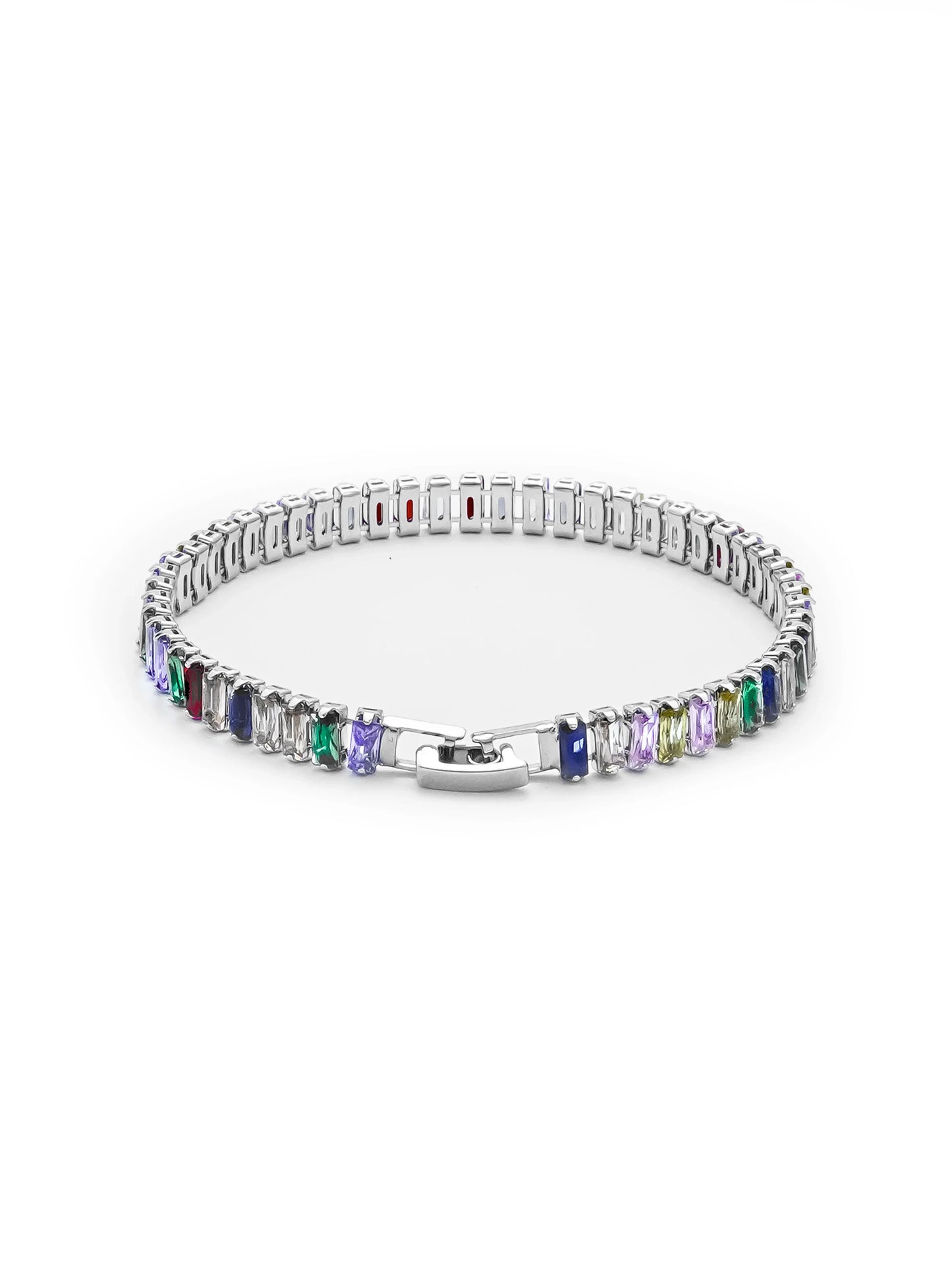 MULTI COLOUR BAGUETTE TENNIS BRACELET