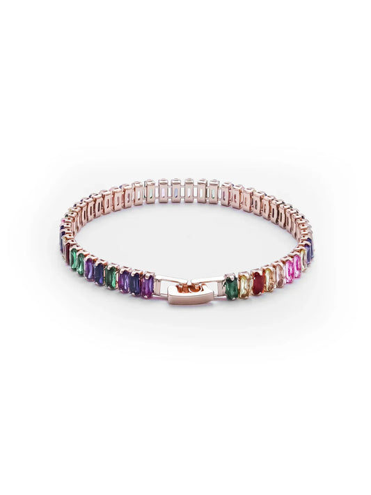 MULTI COLOUR BAGUETTE TENNIS BRACELET