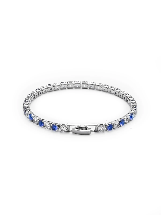 SILVER BLUE TENNIS BRACELET